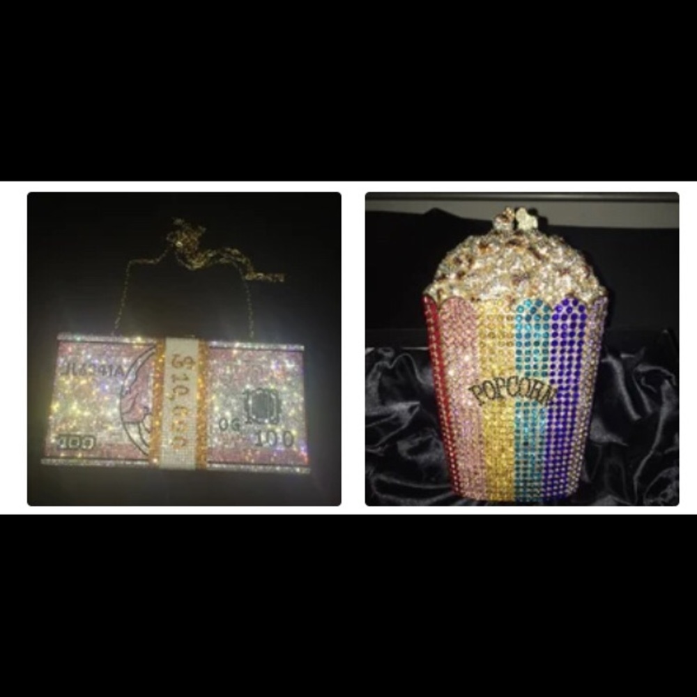 bedazzled clutch handbag